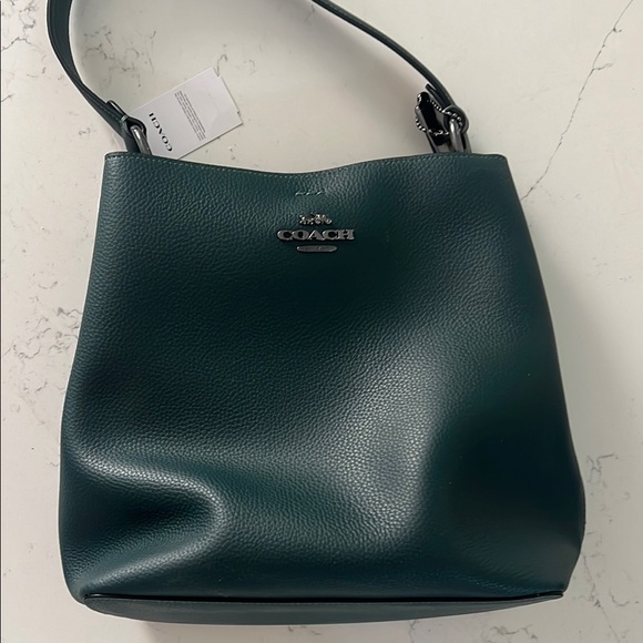 Coach Dark Green Leather Shoulder Bag - Picture 2 of 8